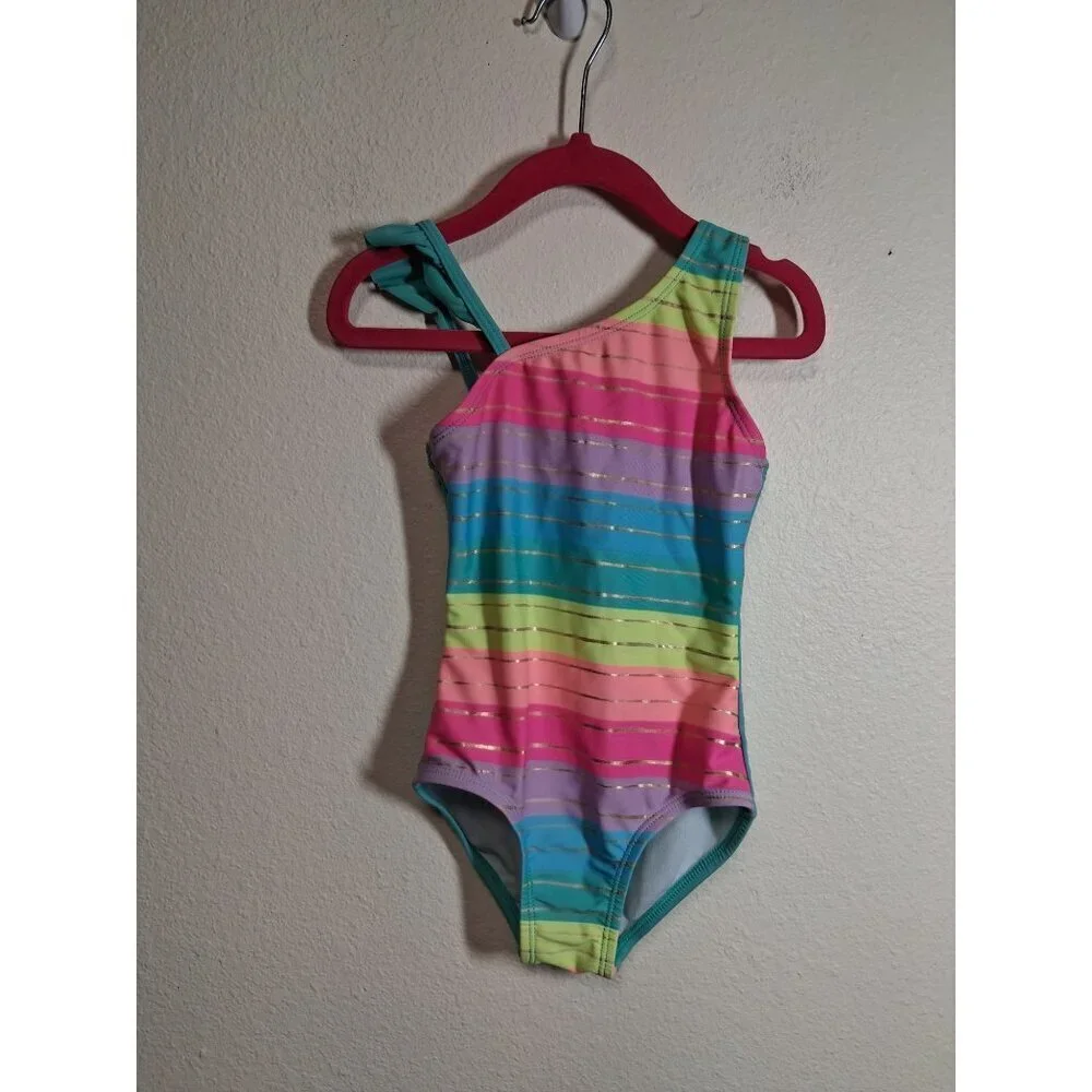 One Piece Girls Swimsuit Size 4T Retro Boho Y2K Summer Beach Pool